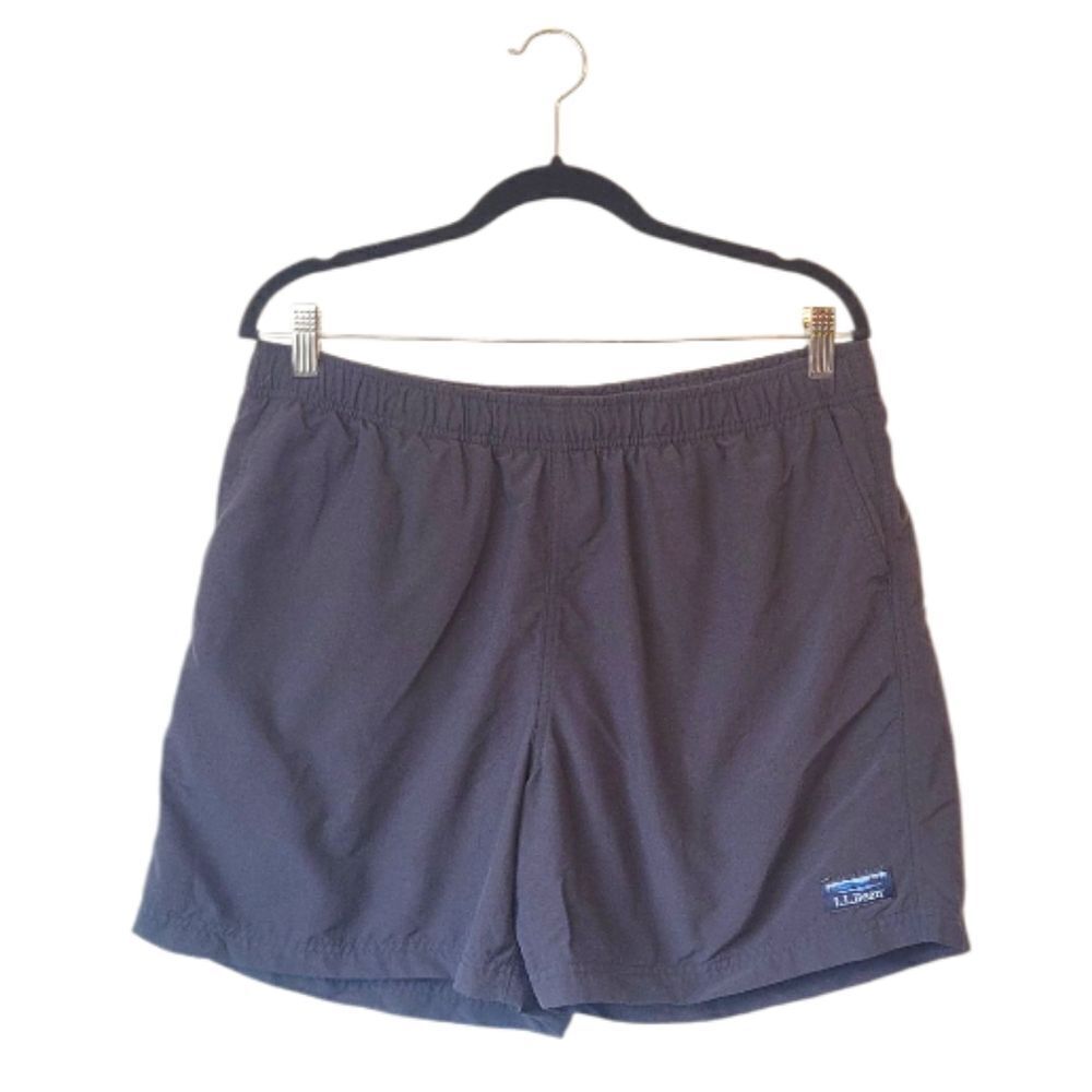 L.L. Bean Men's Black Athletic Swim Trunk Shorts Size L